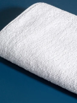 Махровое полотенце "люкс" 30*50 см., плотность - 450, цвет - белый - фото