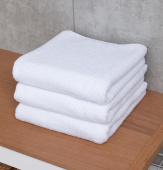 Набор махровых полотенец Sandal "люкс" 50*90 см., цвет - белый, пл. 450 гр. - 3 шт. - фото