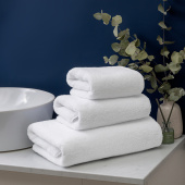 Набор махровых полотенец Sandal "SuperSoft" 50х100 и 70х140 см., цвет - белый, пл. 500 гр. - фото