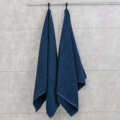 Набор махровых полотенец Sandal "люкс" 70*140 см., цвет - темно-синий, пл. 450 гр. - 2 шт. - фото