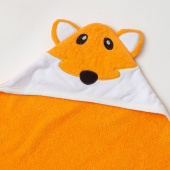 Полотенце-уголок SANDAL детское для купания "лиса", 100*100 см., цвет - оранжевый - фото