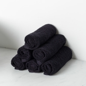 Набор махровых салфеток осибори Sandal "люкс" 30*30 см., цвет - черный, пл. 450 гр. - 6 шт. - фото