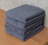 Набор махровых полотенец Sandal "люкс" 40*70 см., цвет - серый, пл. 450 гр. - 4 шт. - фото