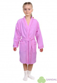 Халат вафельный детский кимоно, цвет сирень - фото