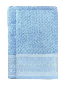 Набор махровых полотенец Abu Dabi из 2-х шт. (50*90 и 70*140 см.), цвет - голубой (0497), плотность 550 гр., 2-я нить. - фото