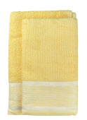 Набор махровых полотенец Abu Dabi из 2-х шт. (50*90 и 70*140 см.), цвет - лимон (0497), плотность 550 гр., 2-я нить. - фото