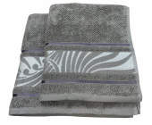 Набор махровых полотенец Abu Dab из 2-х шт. (50*90 и 70*140 см.), цвет - серый (0486), плотность 500 гр., 2-я нить. - фото