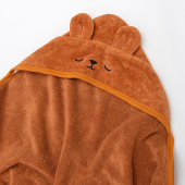 Полотенце-уголок SANDAL детское для купания "медведь", 100*100 см., цвет - коричневый - фото
