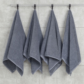 Набор махровых полотенец Sandal "оптима" 50*90 см., цвет - серый, пл. 380 гр. - 4 шт. - фото