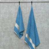 Набор махровых полотенец Dina Me из 2-х шт. (50*90 и 70*140 см.), цвет - Синяя мурена (GERMANY), плотность 450 гр. - фото