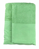 Набор махровых полотенец Abu Dabi из 2-х шт. (50*90 и 70*140 см.), цвет - зеленый (0490), плотность 500 гр., 2-я нить. - фото