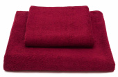 Набор махровых полотенец TJ из 2-х штук (50*90, 70*140 см.). Пл. 400 гр. Цвет - Бордовый. - фото