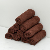 Набор махровых салфеток осибори Sandal "оптима" 30*30 см., цвет - коричневый, плотность 380 гр. - 10 шт - фото