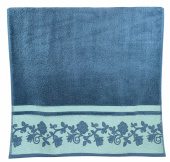 Махровое полотенце Abu Dabi 70*140 см., цвет - синяя бирюза (0474), плотность 600 гр., 2-я нить. - фото