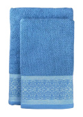 Набор махровых полотенец Abu Dabi из 2-х шт. (50*90 и 70*140 см.), цвет - синяя мурена (0490), плотность 550 гр., 2-я нить. - фото