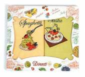 Набор вафельных полотенец двойка - Итальянская кухня арт. Д-41  - фото