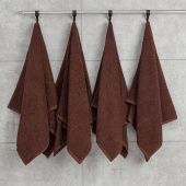 Набор махровых полотенец Sandal "оптима" 50*90 см., цвет - коричневый, пл. 380 гр. - 4 шт. - фото