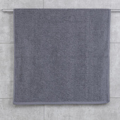 Махровое полотенце "люкс" 70*140 см., цвет - серый, плотность 500 гр., 2-я нить. - фото