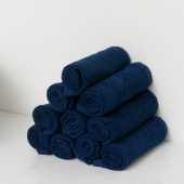 Набор махровых салфеток осибори Sandal "люкс" 30*30 см., цвет - темно-синий, пл. 450 гр. - 10 шт. - фото