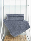 Набор махровых полотенец Sandal "люкс" 30*50 см., цвет - серый, пл. 450 гр. - 6 шт. - фото
