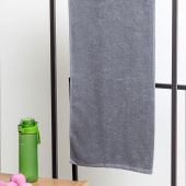 Махровое полотенце "люкс" 70*140 см. для фитнес клубов, цвет - серый, плотность 420 гр. - фото