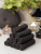 Набор махровых салфеток осибори Sandal "premium" 30*30 см., цвет черный, 10 шт. - фото