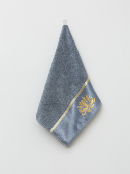 Махровое полотенце Abu Dabi 50*90 см., цвет - серо-голубой (0461), плотность 600 гр., 2-я нить. - фото