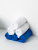 Набор махровых салфеток осибори Sandal "люкс" 30*30 см., цвет - белый+синий, пл. 450 гр. - 6 шт. - фото