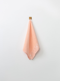 Подарочный набор махровых полотенец Sandal из 2-х шт. (50*90 и 70*140 см.), цвет - персиковый (0408), плотность 500 гр. - фото