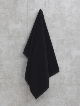 Махровое полотенце 30*50 см., черное, "люкс". - фото