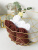 Набор махровых салфеток осибори "люкс" 30*30 см., цвет - белый+коричневый, пл. 450 гр. - 6 шт. - фото