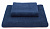 Набор махровых полотенец TJ из 2-х штук (50*90, 70*140 см.). Пл. 400 гр. Цвет - темно-синий. - фото
