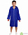 Халат махровый детский с капюшоном на молнии, цвет синий - фото
