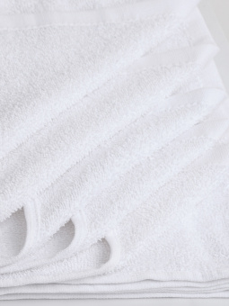 Набор махровых салфеток осибори Sandal "оптима" 30*30 см., цвет - белый, плотность 380 гр. - 10 шт - фото