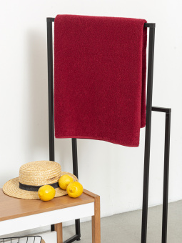 Махровое полотенце "пляжное" Sandal "люкс" 100*180 см., цвет - бордовый, плотность 420 гр. - фото