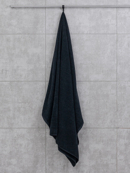 Махровое полотенце большое Sandal "люкс" 100*150 см., цвет - черный. - фото