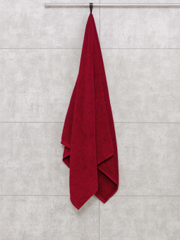 Набор махровых полотенец "люкс" из 3-х штук (40*70, 50*90, 70*140 см.). Цвет - бордовый. - фото