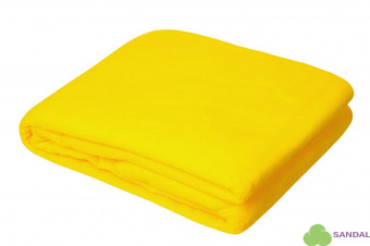 Плед флисовый в чехле-подушке на молнии 150х170см цвет желтый - фото