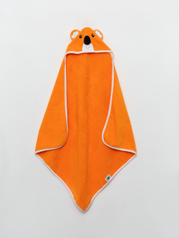 Полотенце-уголок SANDAL детское для купания "коала", 100*100 см., цвет - оранжевый - фото