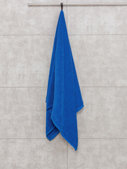 Набор махровых полотенец "люкс" из 2-х штук (50*90, 70*140 см.). Цвет - синий. - фото