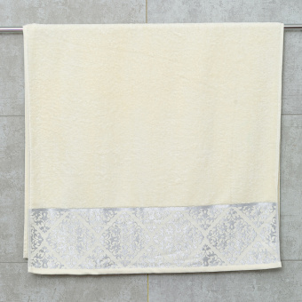 Махровое полотенце Dina Me (QD-0430) 70х140 см., цвет - Молочный, плотность 500 гр. - фото