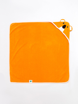 Полотенце-уголок SANDAL детское для купания "коала", 100*100 см., цвет - оранжевый - фото