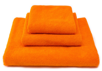 Набор махровых полотенец TJ из 3-х штук (40*70, 50*90, 70*140 см.). Пл. 400 гр. Цвет - Оранжевый. - фото