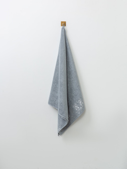 Подарочный набор махровых полотенец Abu Dabi из 2-х шт. (50*90 и 70*140 см.), цвет - серо-голубой (0408), плотность 500 гр. - фото
