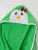Полотенце-уголок SANDAL детское для купания "пингвин с бантиком" для девочек, 100*100 см., цвет - салатовый - фото