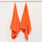 Набор махровых полотенец Sandal "люкс" 70*140 см., цвет - оранжевое, пл. 450 гр. - 2 шт. - фото