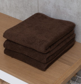 Набор махровых полотенец Sandal "люкс" 50*90 см., цвет - коричневый, пл. 450 гр. - 3 шт. - фото