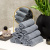 Набор махровых салфеток осибори Sandal "premium" 30*30 см., цвет - серый, 10 шт. - фото