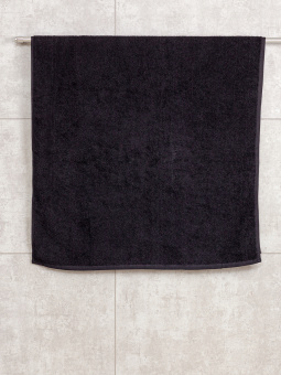 Махровое полотенце "оптима" 70*140 см., плотность - 380, цвет - черный - фото